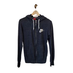 Nike Gym Vintage Full Zip Women's Hoodie Heather Gray Size Medium